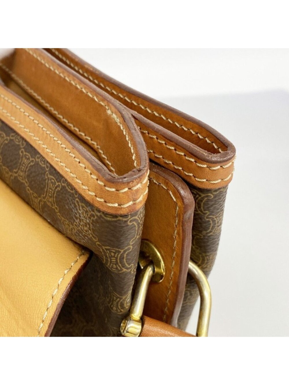 Celine Shoulder Bag Macadam Brown Gold - Picture 9 of 10